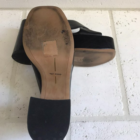 Dolce Vita Black Leather Mules - Picture 8 of 9